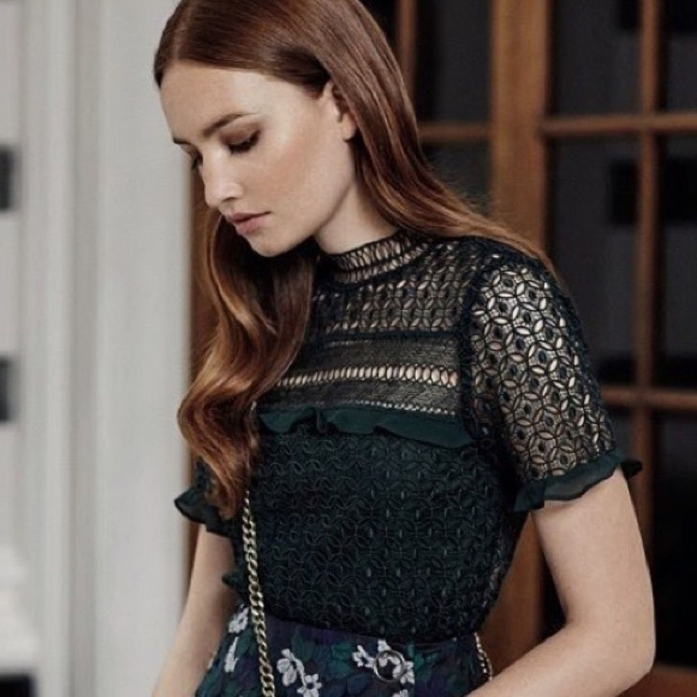 🚫SOLD 08/16🚫 ZARA Crochet Lace Blouse- Sz S - Picture 3 of 6